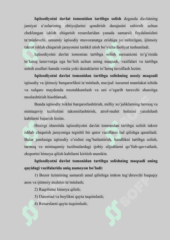 Bozor iqtisodiyotini tartibga solishda davlatning  roli 8