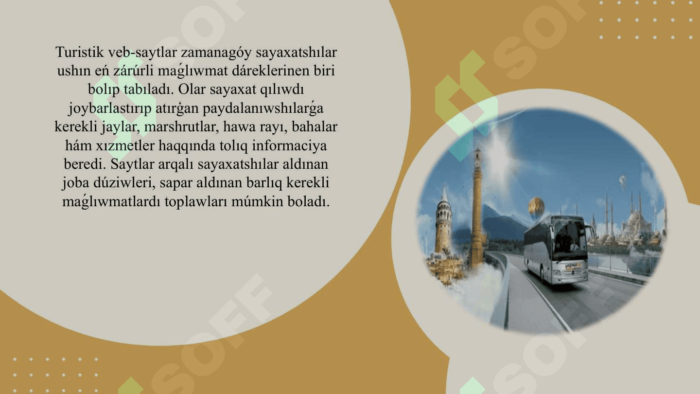 Turistik saytlardıń mazmunı, dúzilisi hám úgit-násiyatlawına qoyılatuǵın tiykarǵı talaplar 2