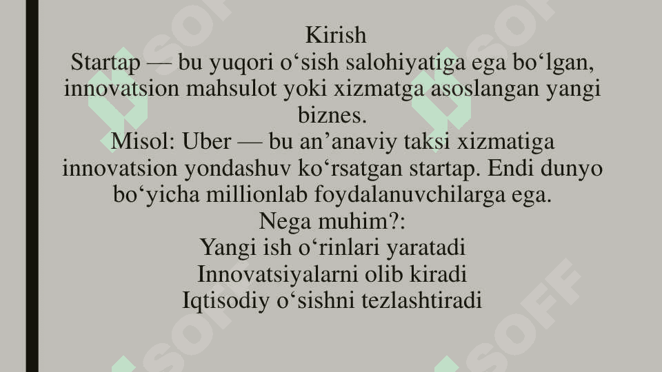 Startap yaratish va moliyalashtirish presentatsiya 3