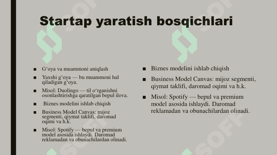Startap yaratish va moliyalashtirish presentatsiya 4