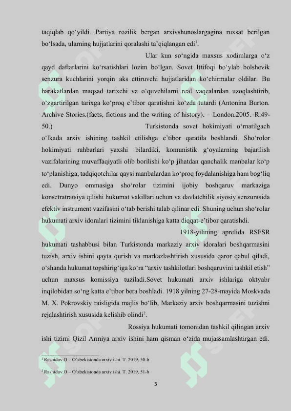 Sovet Ittifoq davrida arxiv ishi tarixi 5
