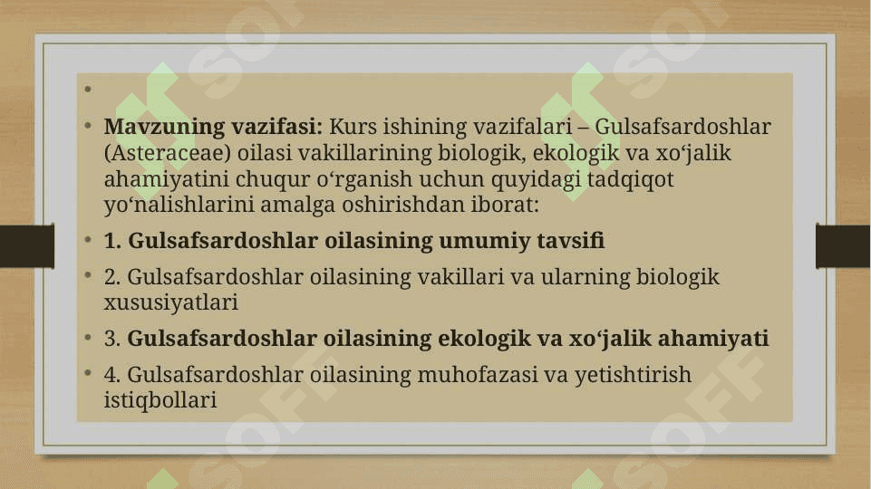 Gulsafsardoshlar oilasi 4