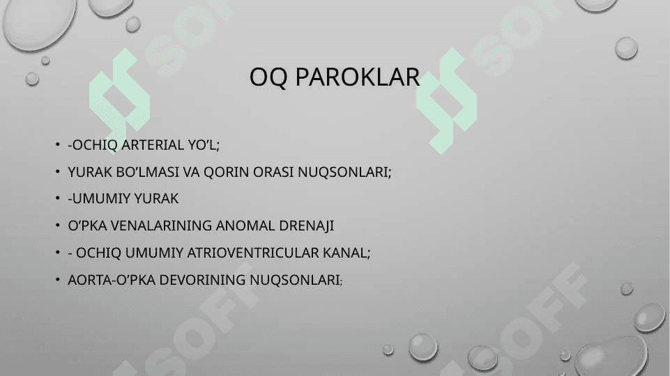 Yurak  tug’ma nuqsonlari 4