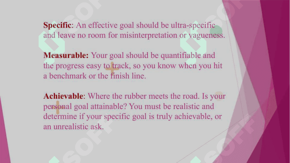 Setting goals. SMART goals 4