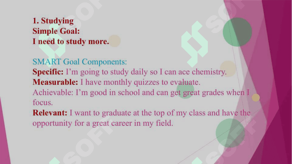 Setting goals. SMART goals 8