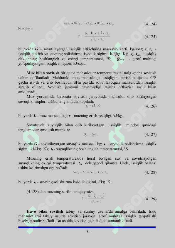 ISITISH, BUGLATISH, SOVITISH VA KONDENSATSIYFLASH 8