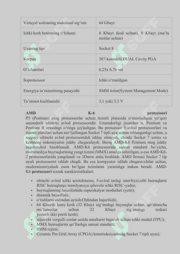 Bir kiristal sakkiz va o‘n olti razryadli mikroprotsessorlar 5