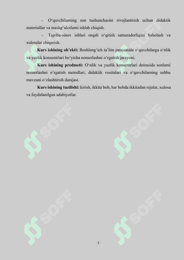 ONLIK YUZLIK KONSENTRIDA NOMERLASHGA O’RGATISH METODIKASI 5