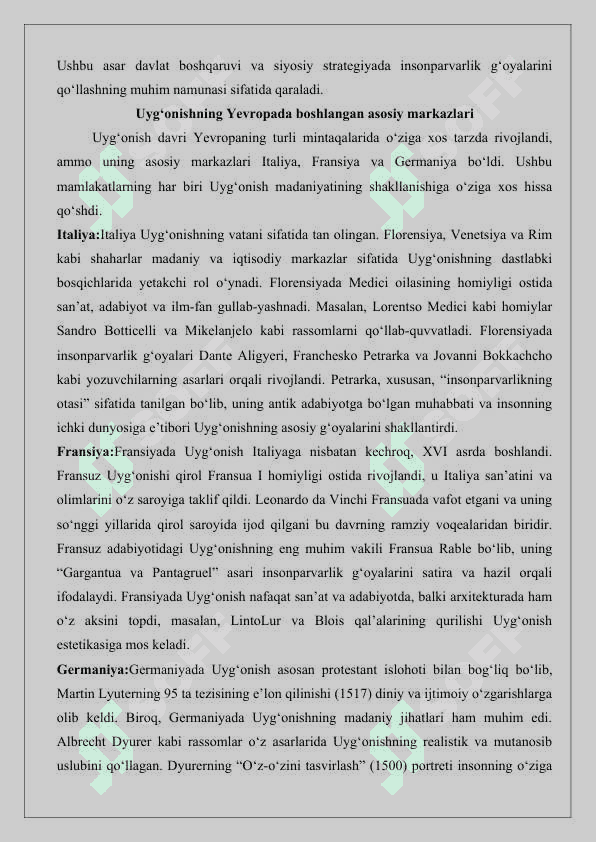 Uyg’onish davri falsafasining xususiyatlari 25 4