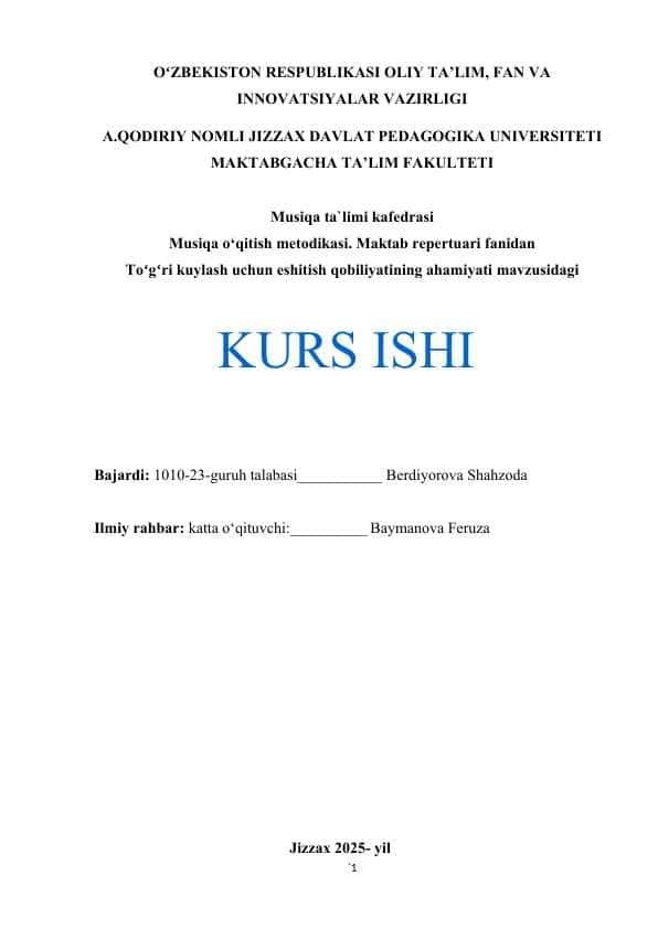 To'g'ri kuylash uchun eshitish qobiliyatining ahamiyati 1