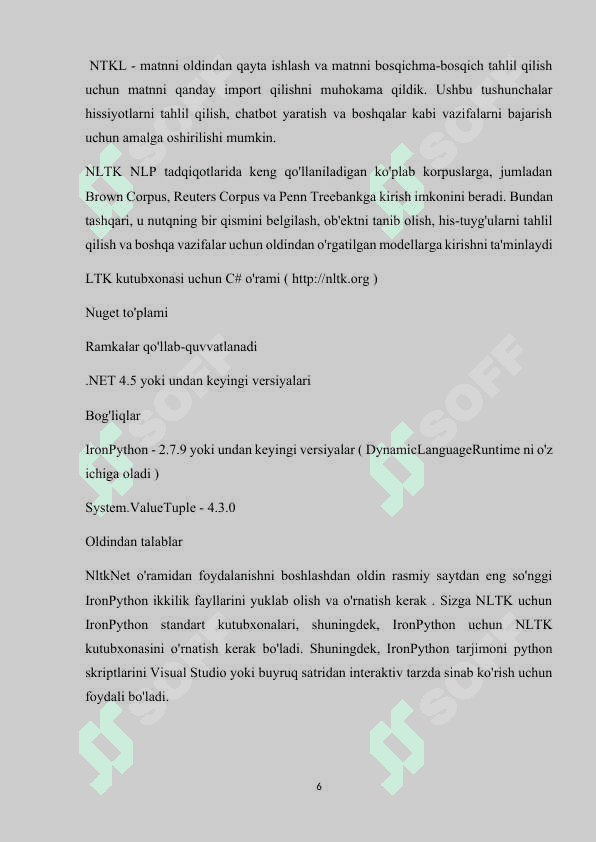 NLTK KUTUBXONASI, dasturlash tillari 6