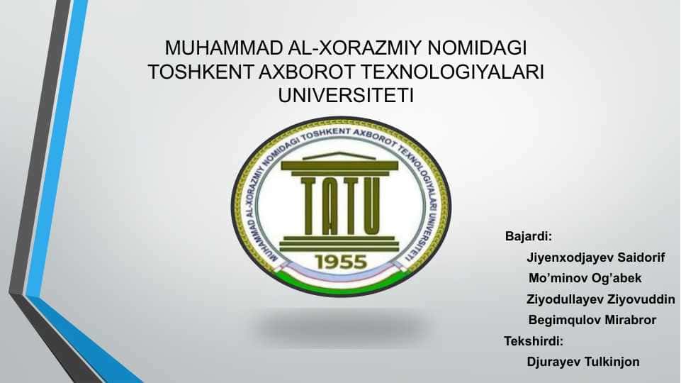 MAVZU:MA’LUMOTLARNI SARALASH : WHERE STANDART KALIT SO’ZIDAN FOYDALANISH