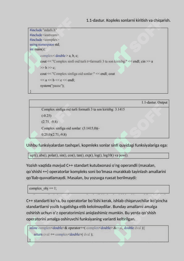 Sonli sinflar va ular bilan ishlash. Complex sonlar, (vallaray, slice, gslice) 5