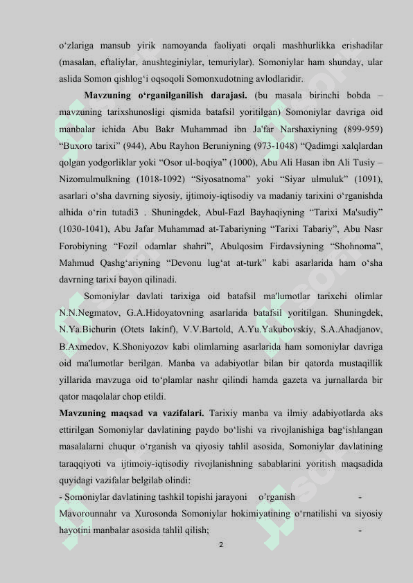 Somoniylar davlati va uning oʻrta Osiyo tarixida tutgan oʻrni 3