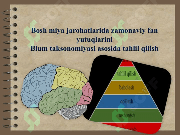 Bosh miya jarohatlarida zamonaviy fan yutuqlarini  Blum taksonomiyasi asosida tahlil qilish 2