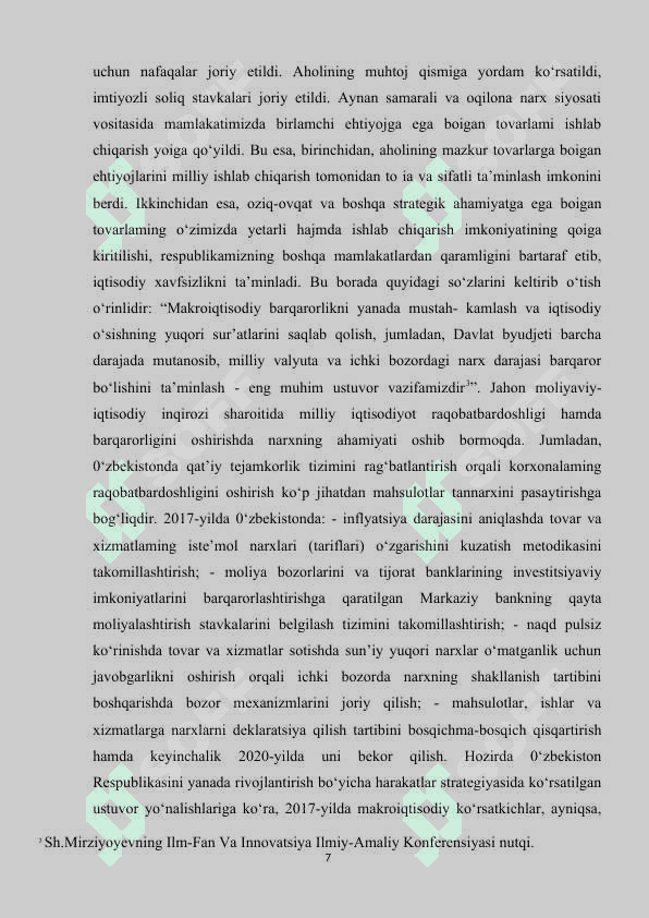 Bozor iqtisodiyotida davlatning narx siyosati va inflatsiyaga qarshi kurashish siyosati. 7