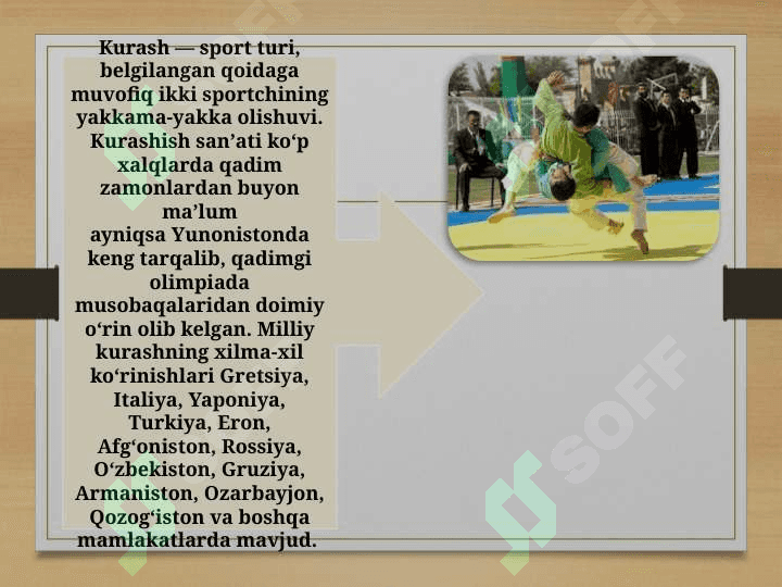 KURASH BO'YICHA MUSOBAQA QOIDALARI VA HAKAMLIK QILISH ASOSLARI. 4