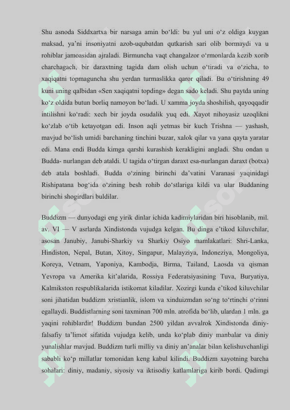 Buddaviylik dining paydo bulish tarixi, asosiy talimotlari, oqimlari va manbalari 4