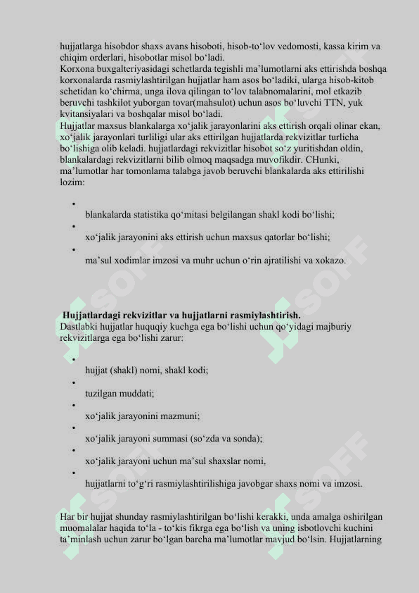 Hujjatlarning aylanishi. 4