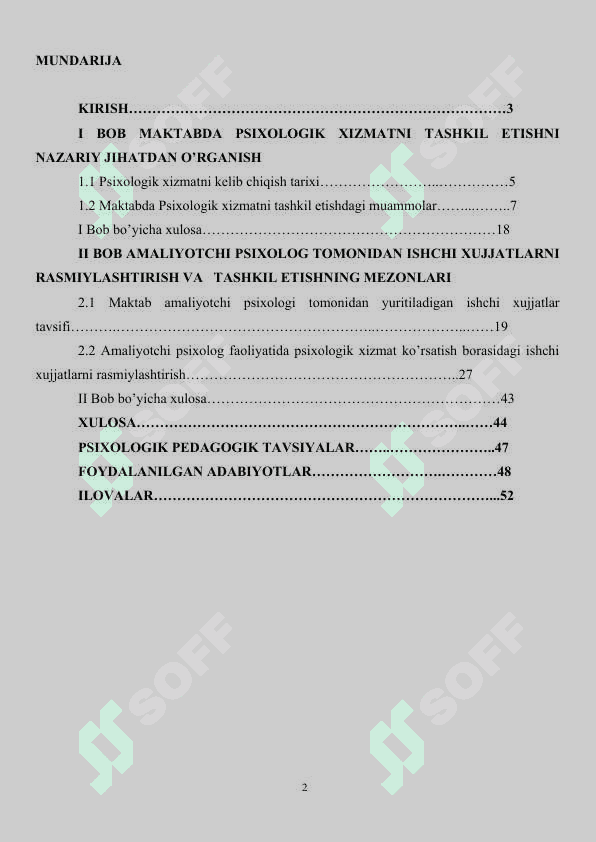 : Psixologiya fani rivojlanishining zamonaviy tendensiyalari 2