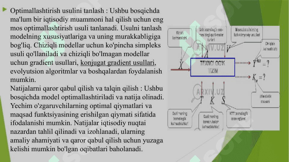 Optimizatsiya usullari iqtisodiyot masalalarga qullash uslubiyati 3