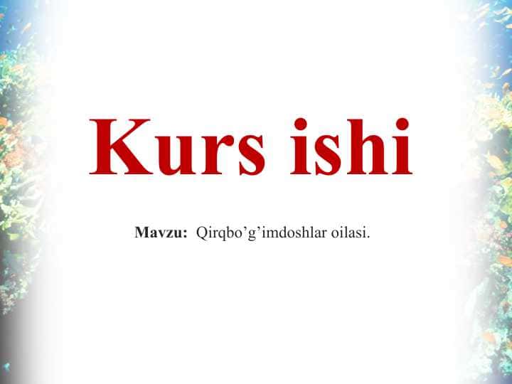 Qirqbo’g’imdoshlar oilasi.