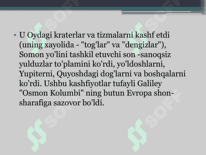 Galileyning falsafiy qarashlari. 6