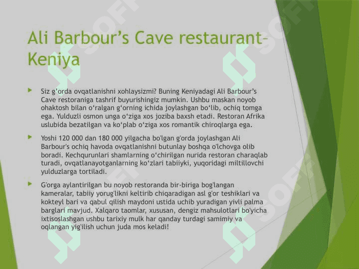 Dunyoning  eng ajabtovur va ekzotik 10ta  restoran 4
