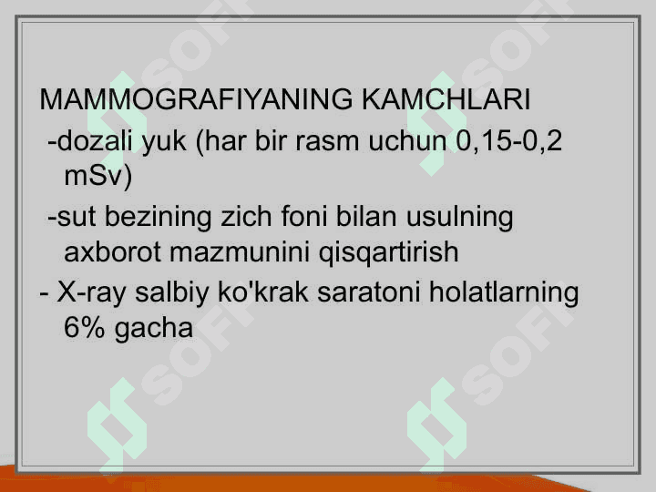 Ko'krak bezi kasalliklarining rentgen diagnostikasi 4