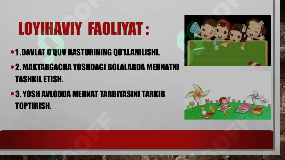 Bolalarda “Takomillashtirilgan    ilk   Qadam “ davlat   o’quv  dasturi   asosida  ijodiy    rivojlanish 2