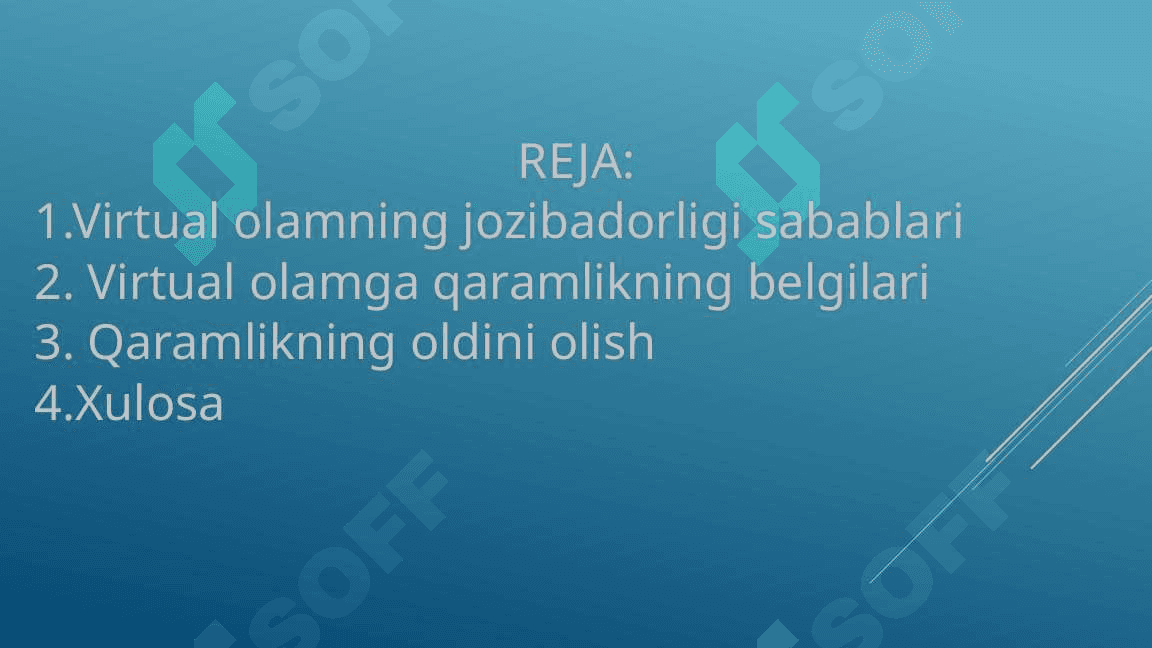 VIRTUAL OLAM JOZIBADORLIGIGA QARAMLIK VA UNING OQIBATLARI 2