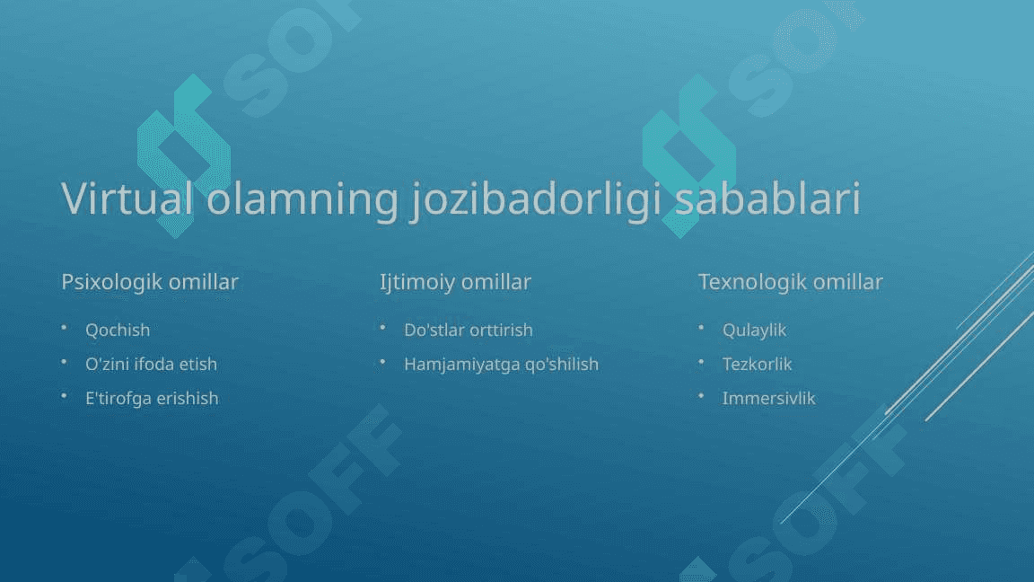 VIRTUAL OLAM JOZIBADORLIGIGA QARAMLIK VA UNING OQIBATLARI 8