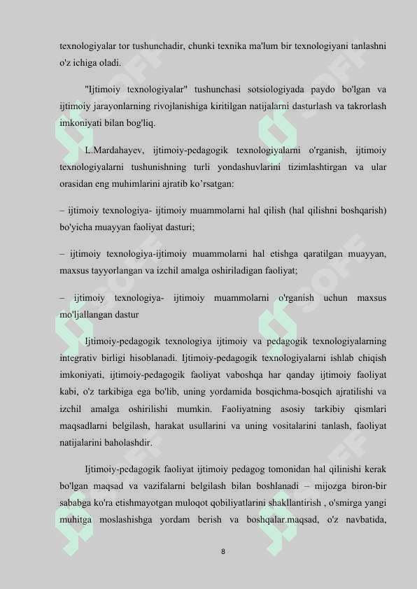 Ijtimoiy pedagogika fan va amaliy faoliyat sohasi sifatida. 8