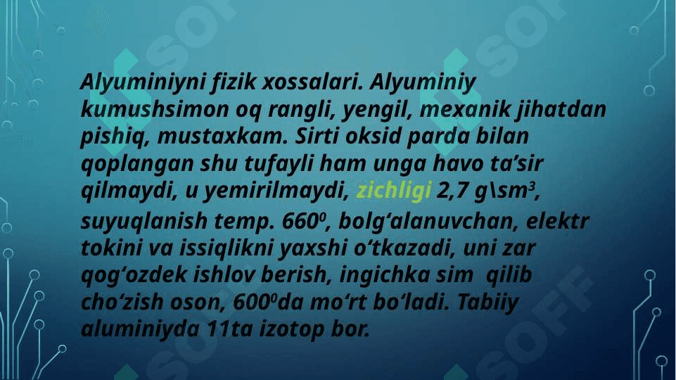 Aluminiy galley va indiy Birikmalari va xossalari 5