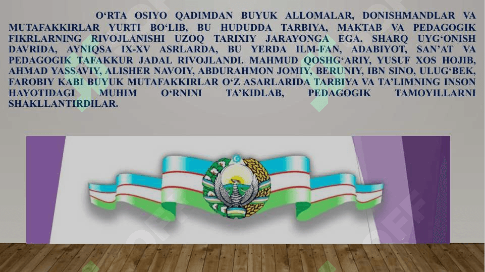 O‘rta Osiyoda tarbiya,         maktab va pedagogik fikrlar 2