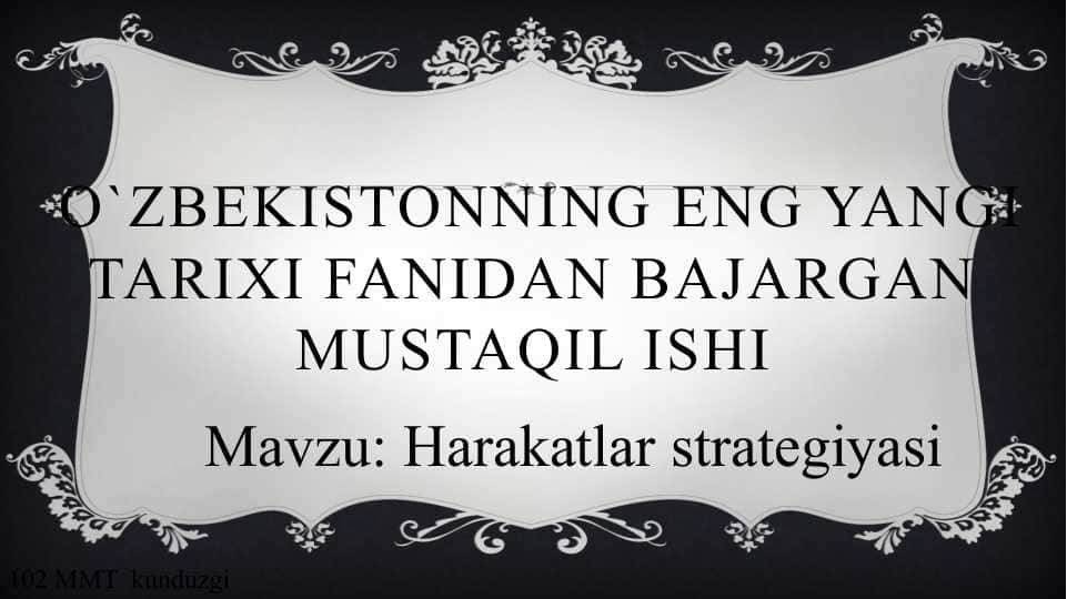 Harakatlar strategiyasi 1