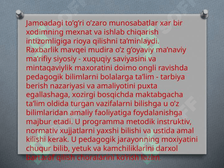 Mudira MTTning raxbari ilk qadam davlat o’quv dasturi asosida o’yinlarni tashkil qilish 4