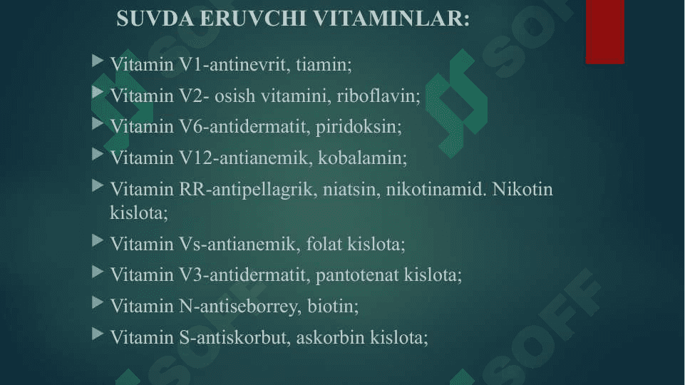 VITAMINLAR  KLINIK  FARMAKALOGIYASI 3