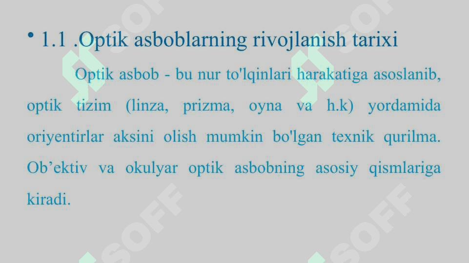 Optik asboblar . Optika fanidan taqdimot 4
