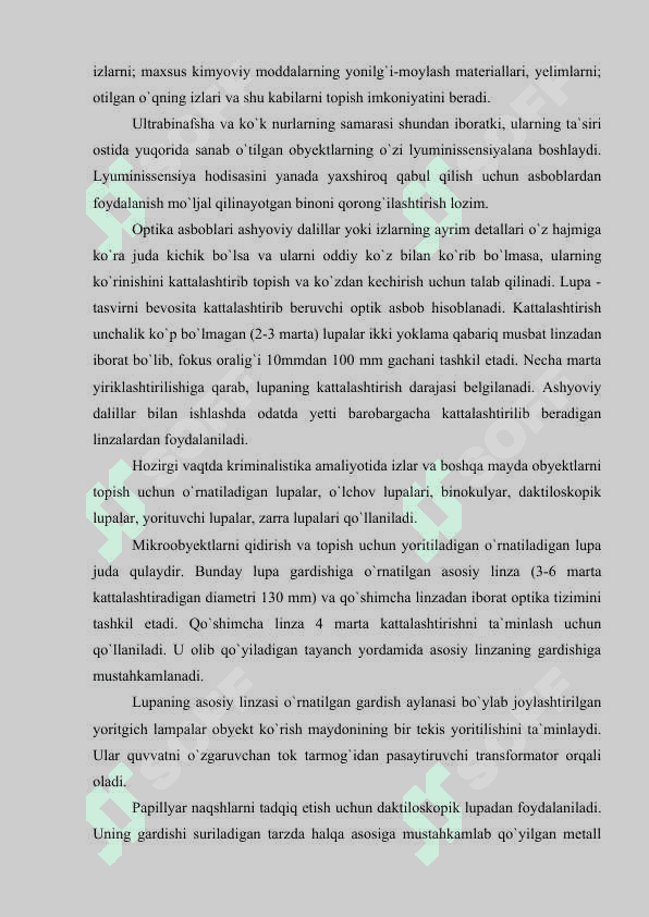 Kriminalistik texnikaning umumiy qoidalari 6