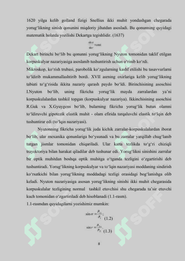 O'zgarmas qalinlikdagi intrferension manzara . Nyuton halqasi 8