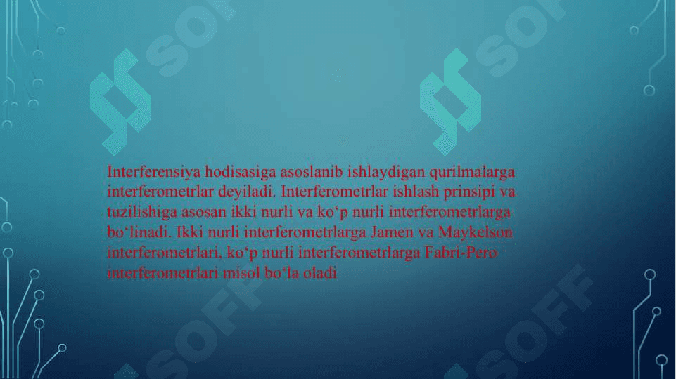 Yassi parallel plastinka yordamida interferensiyon manzara hosil qilish 4