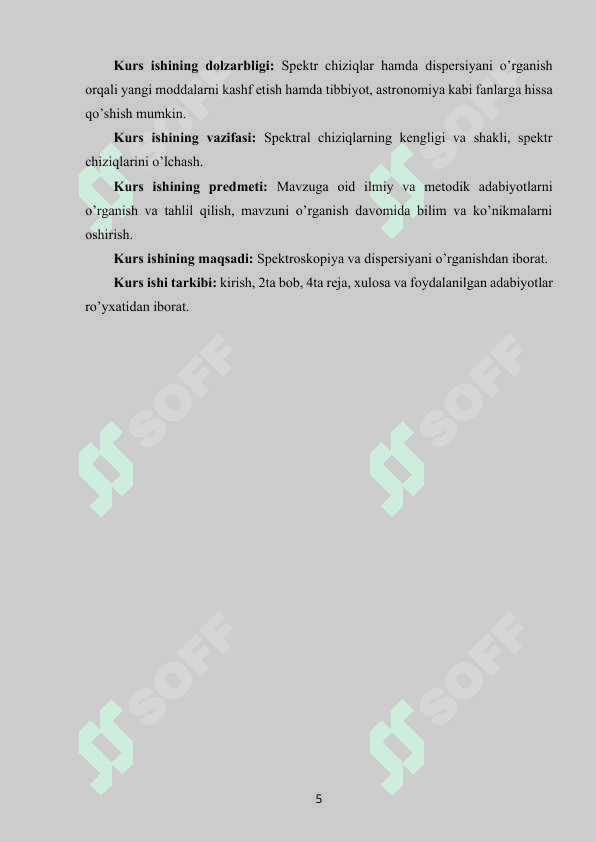 Spektral chiziq kengligi . Optka kurs ishi 5