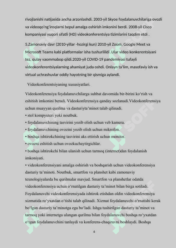 VIDEOKONFERENTSIYANI TASHKIL ETISH VA UNDAN FOYDALANISH 6