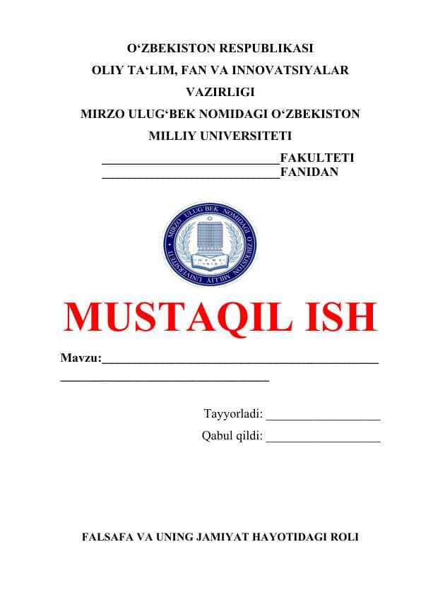 FALSAFA VA UNING JAMIYAT HAYOTIDAGI ROLI