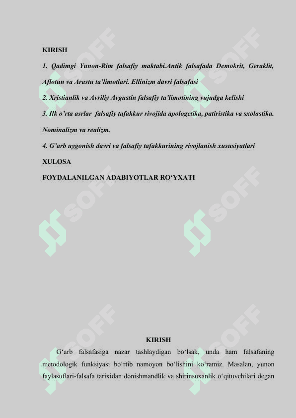 FALSAFIY TAFAKKUR TARAQQIYOTI BOSQICHLARI: G‘ARB FALSAFASI 2