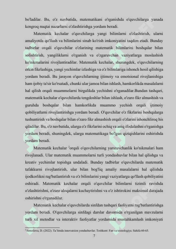 MATEMATIK KECHANI TASHKIL QILISH USULLARI 6