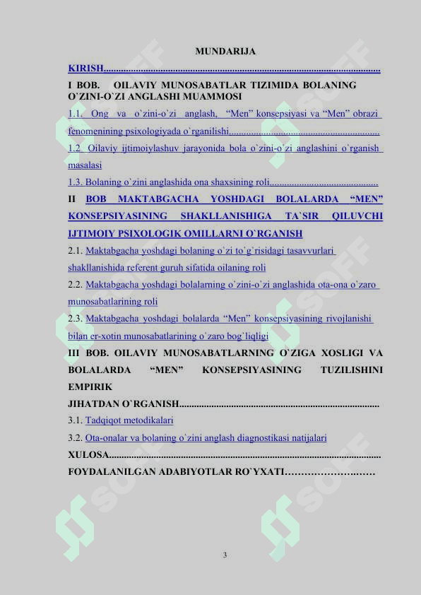 OILAVIY MUNOSABATLAR TIZIMIDA BOLANING O‘ZINI-O‘ZI ANGLASHI MUAMMOSI. 2