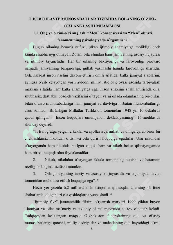 OILAVIY MUNOSABATLAR TIZIMIDA BOLANING O‘ZINI-O‘ZI ANGLASHI MUAMMOSI. 7