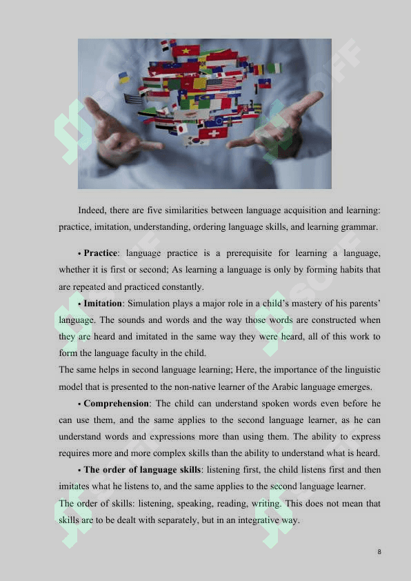 DIFFERENCES IN FIRST LANGUAGE LEARNING AND FOREIGN LANGUAGE LEARNING. 8